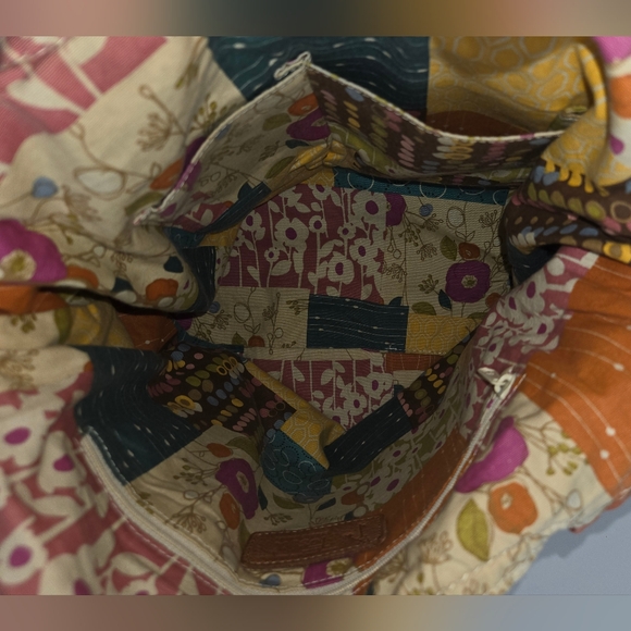 Vintage Fossil Orange Canvas Handbag - Picture 3 of 11